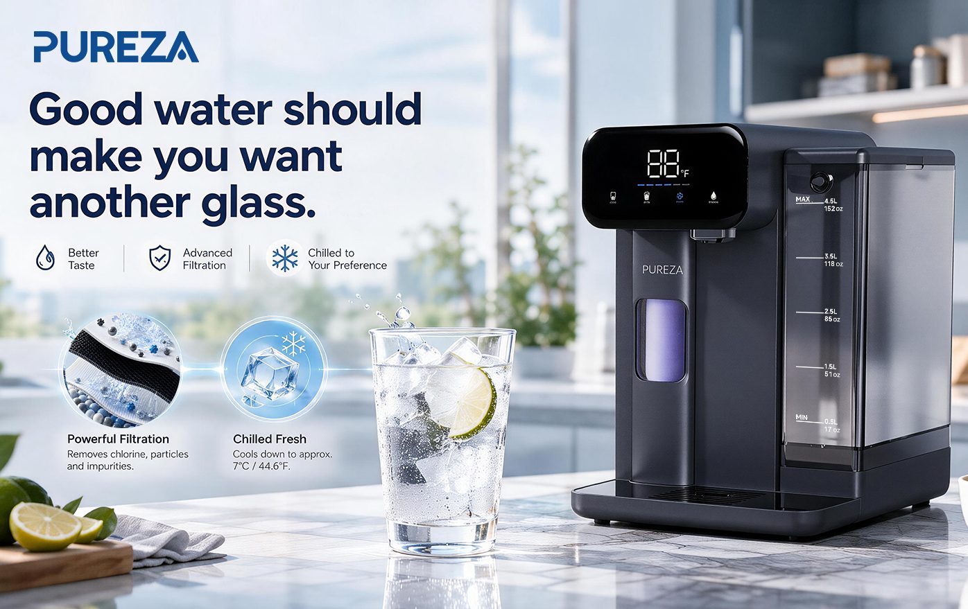 PU-T02 Countertop Cold Water Dispenser